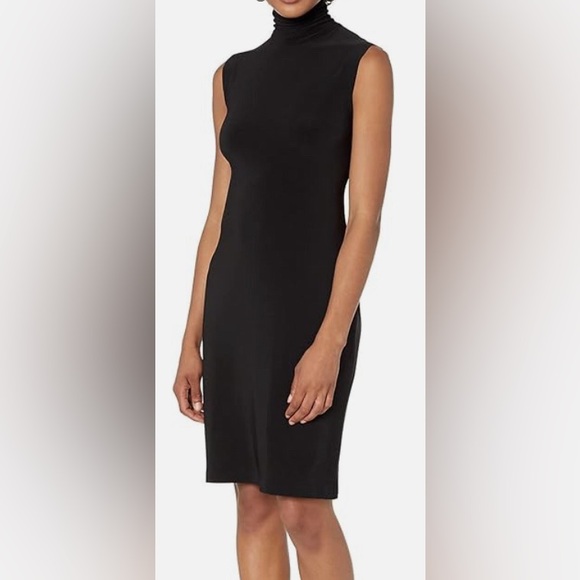 Norma Kamali Sleeveless Turtleneck Black Dress- Size M - Picture 1 of 10